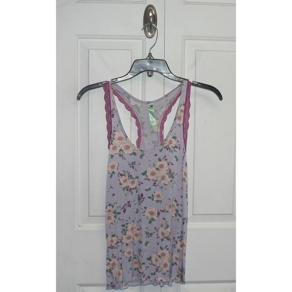 Honeydew‎ Women's Intimates Pajama Racerback Tank Top in Purple Floral Small $19